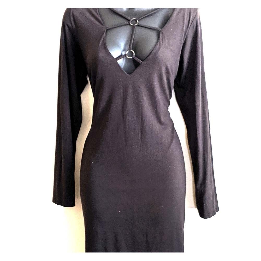 Libian Long Sleeve Black Dress